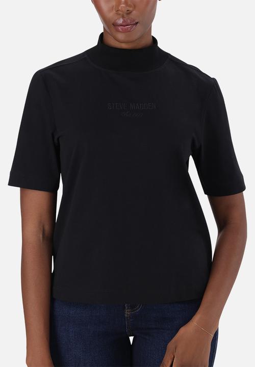 Steve Madden - Ladies kelly high neck t-shirt - black