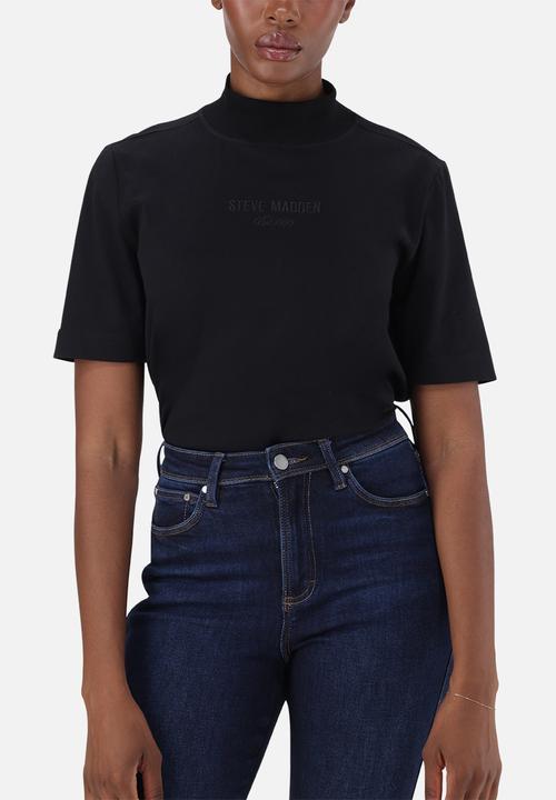 Steve Madden - Ladies kelly high neck t-shirt - black