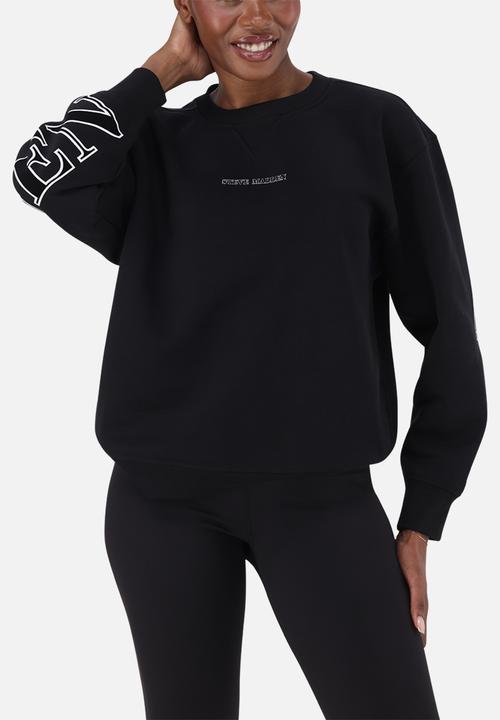 Ladies cheryl regular crew neck sweat - black