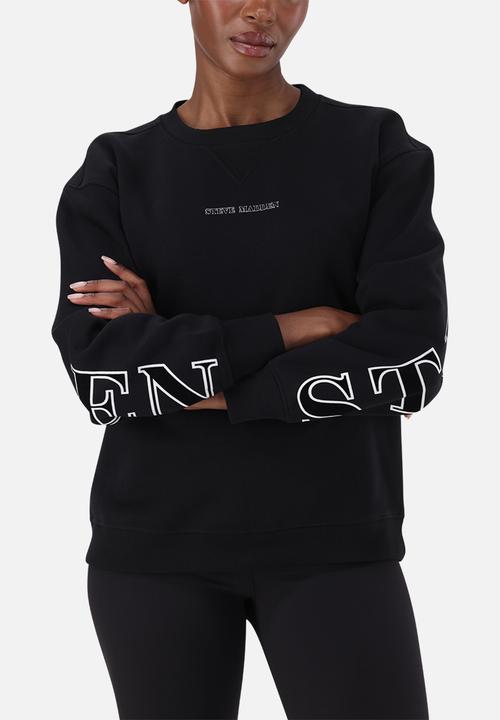 Steve Madden - Ladies cheryl regular crew neck sweat - black