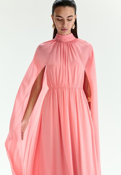 H&M - Draped cape-detail dress - pink
