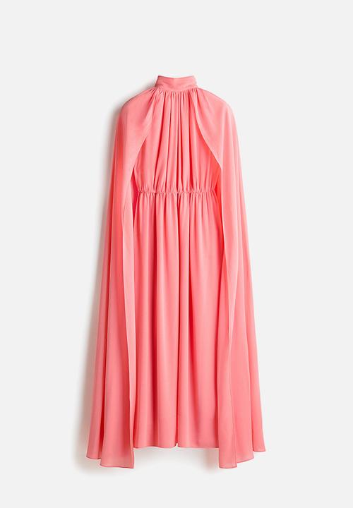 H&M - Draped cape-detail dress - pink