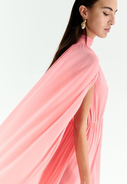 H&M - Draped cape-detail dress - pink