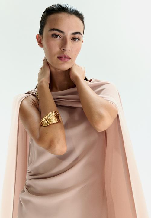 H&M - Cape-detail dress - beige