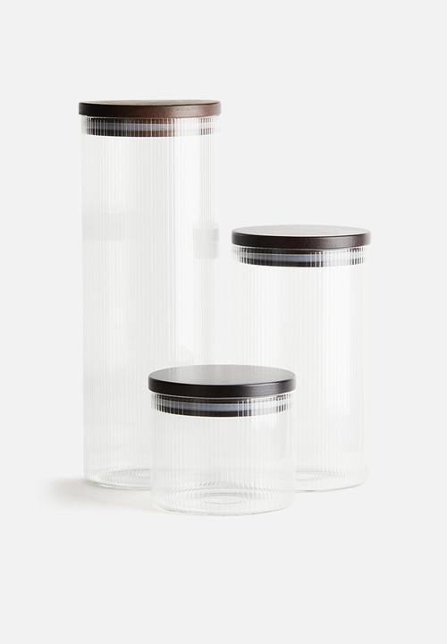 H&M - Fluted glass jar - transparent
