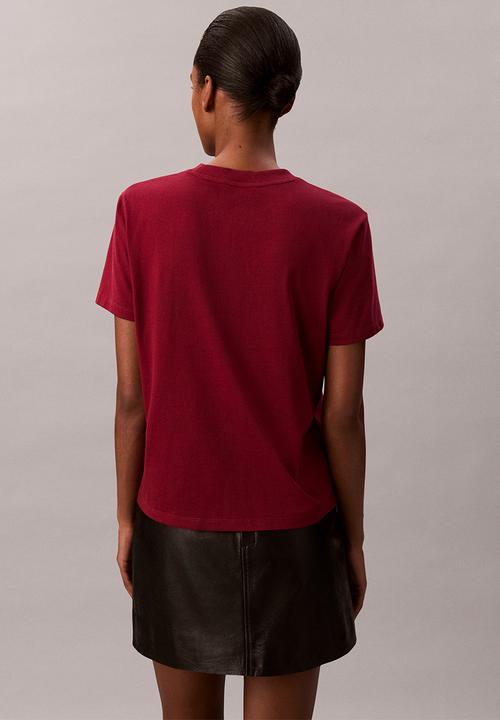 Calvin Klein - A- inst. logo classic tee short sleeve - magenta jewel
