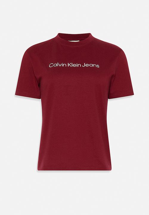 Calvin Klein - A- inst. logo classic tee short sleeve - magenta jewel