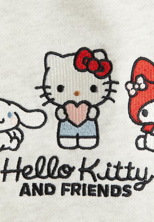 H&M - Motif-detail sweatshirt - light grey melange/hello kitty