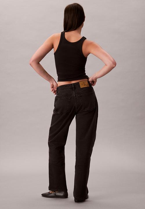 Calvin Klein - High rise straight ck essential black - ck essential black