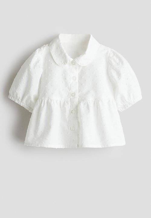 H&M - Cotton plumeti blouse - white