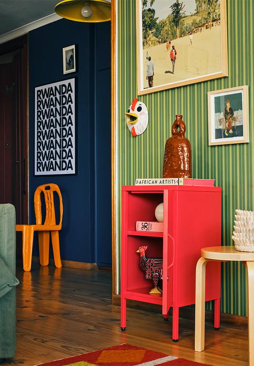 Popstrukt - Sugar cube side table - red polka