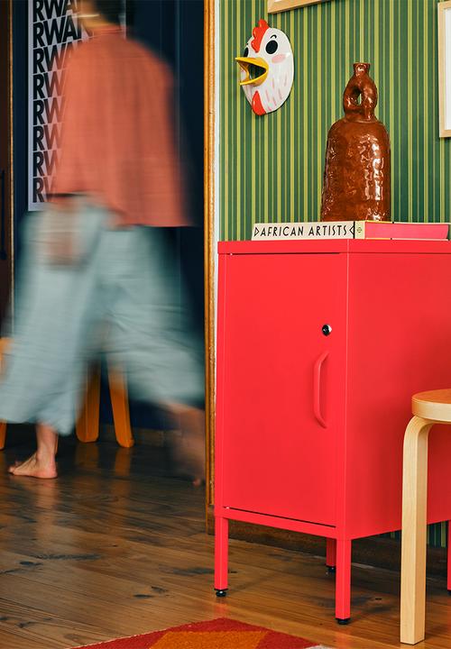 Popstrukt - Sugar cube side table - red polka