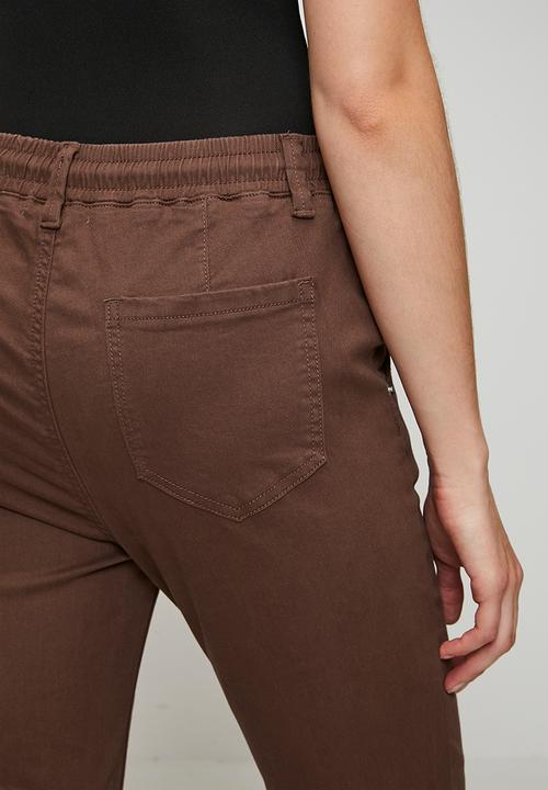 Stella Morgan - Drawcord Ankle Length Jogger - Chocolate