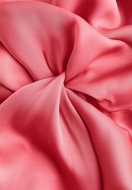H&M - Twist-detail satin dress - pink