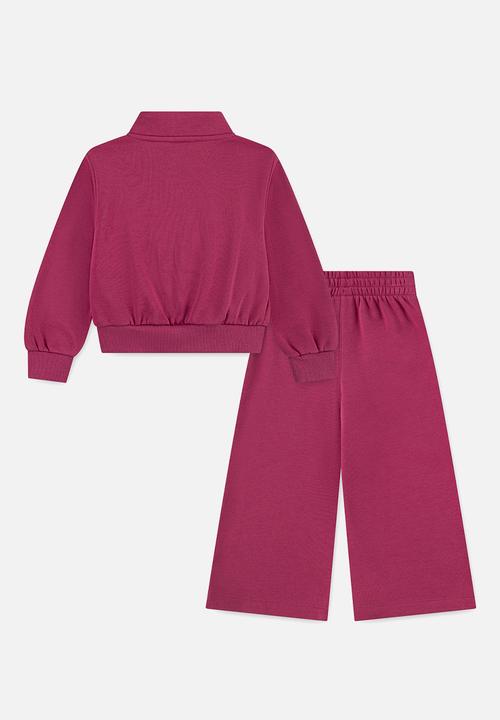 Nike - Nike wide leg club fleece set - sweet beet