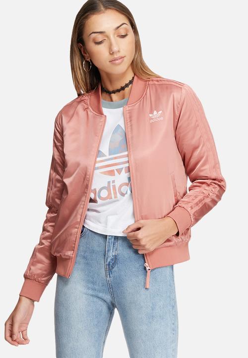 pink satin adidas jacket