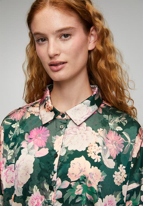 DORINA - Jade shirt - green print