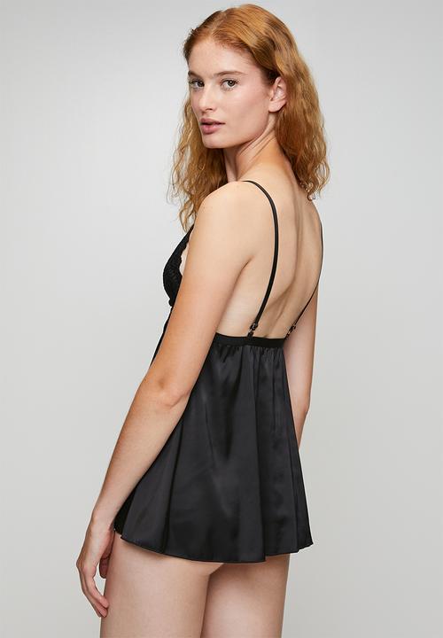 DORINA - Megan babydoll & thong set  - black