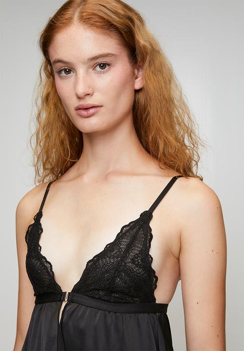 DORINA - Megan babydoll & thong set  - black