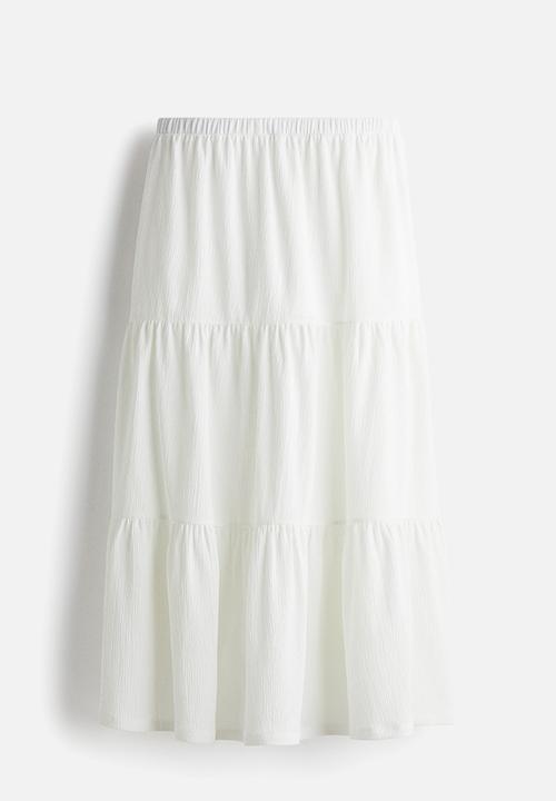 H&M - Tiered midi skirt - white
