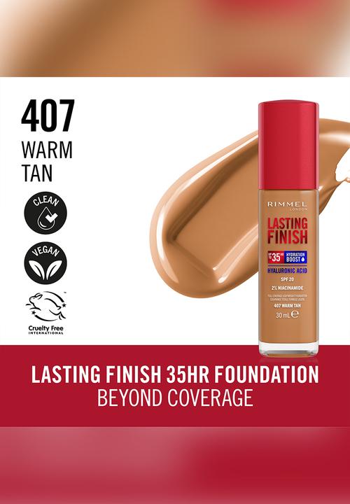 Rimmel - Lasting Finish Liquid Foundation - 407 Warm Tan