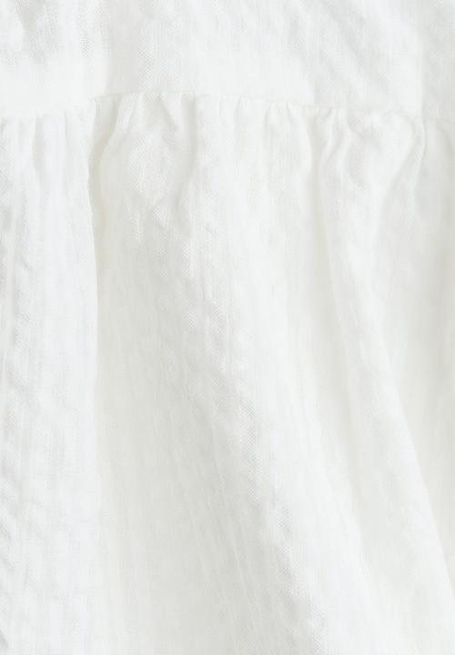 H&M - Cotton seersucker top - white
