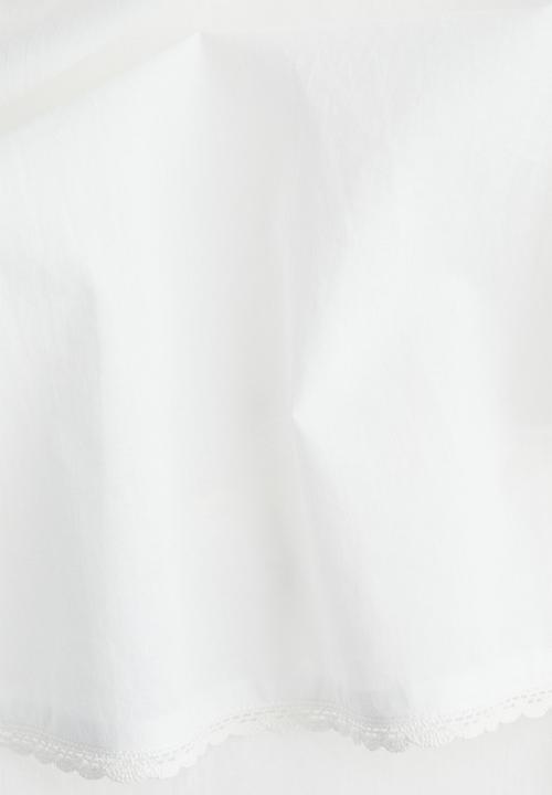 H&M - Frill-trimmed cotton top - white