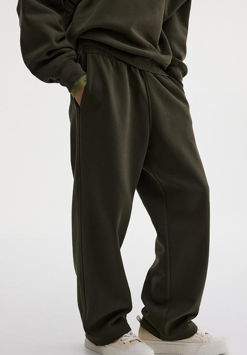 H&M - Loose fit sweatpants - khaki green 