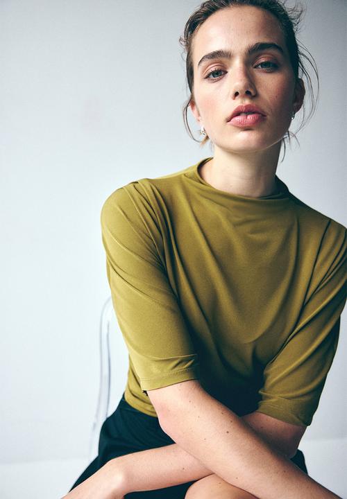 H&M - Draped top - olive green