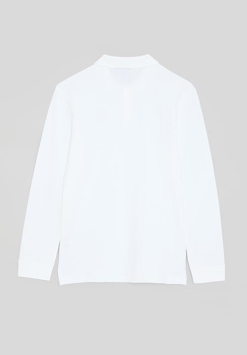 POLO - Boys robert long sleeve golfer - white