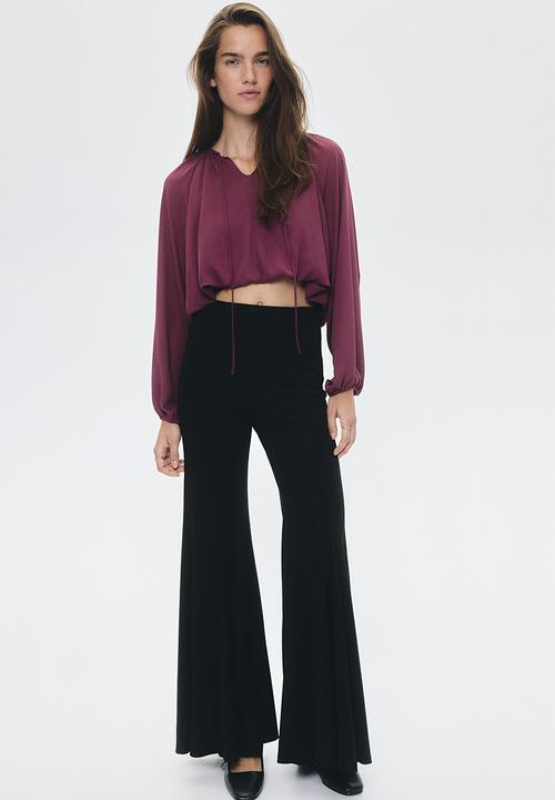 H&M - Bubble-hem blouse - dark pink