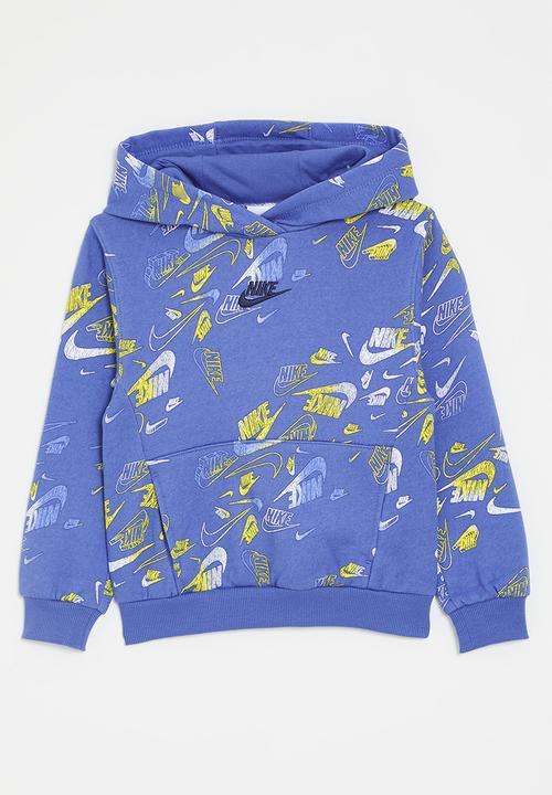 nike all over print hoodie white