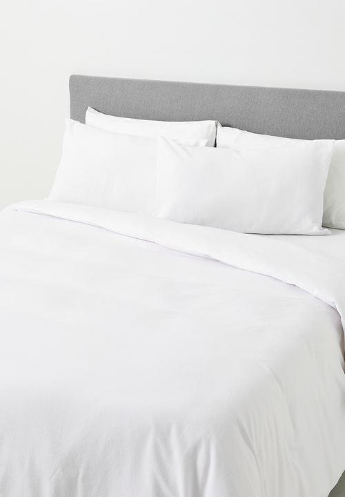Sixth Floor - Cotton Blend Brushed Winter Fitted Sheet White