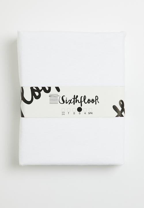 Sixth Floor - Cotton Blend Brushed Winter Fitted Sheet White