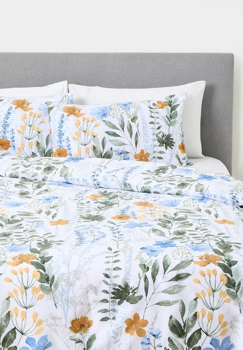 Fiora Bloom Cotton Blend Duvet Cover Set Multi