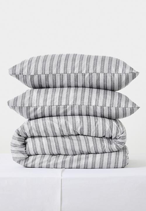 Sixth Floor - Novar Stripe Super Soft Duvet Cover Set Natural