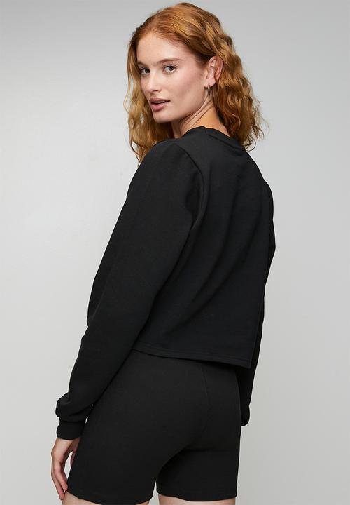 Reebok - Harper Crewneck Cropped Sweatshirt - Black