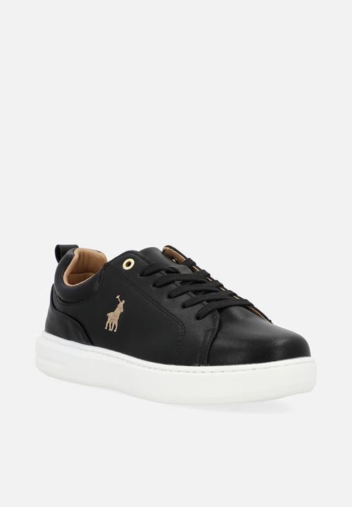 POLO - Classic leather sneaker - black & gold