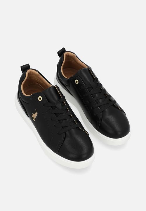 POLO - Classic leather sneaker - black & gold