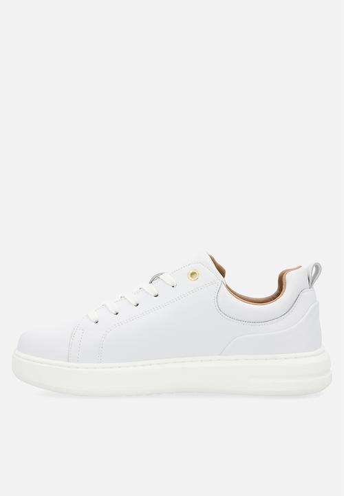 POLO - Classic leather sneaker - white & gold