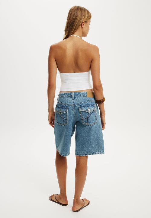 Cotton On - Baggy denim short - pisces blue