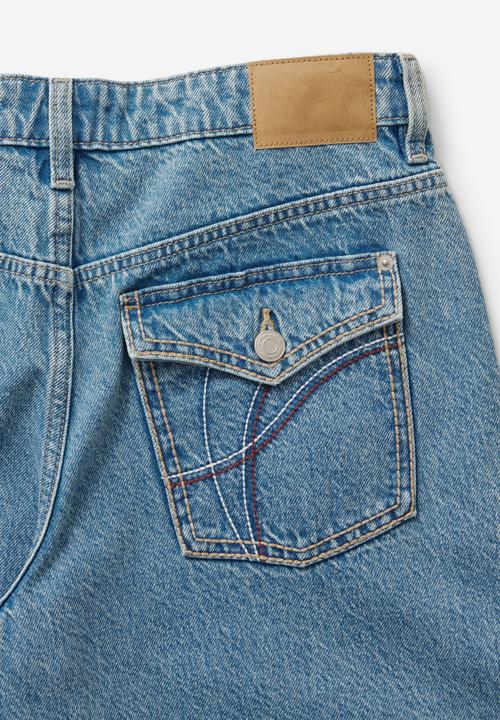 Cotton On - Baggy denim short - pisces blue