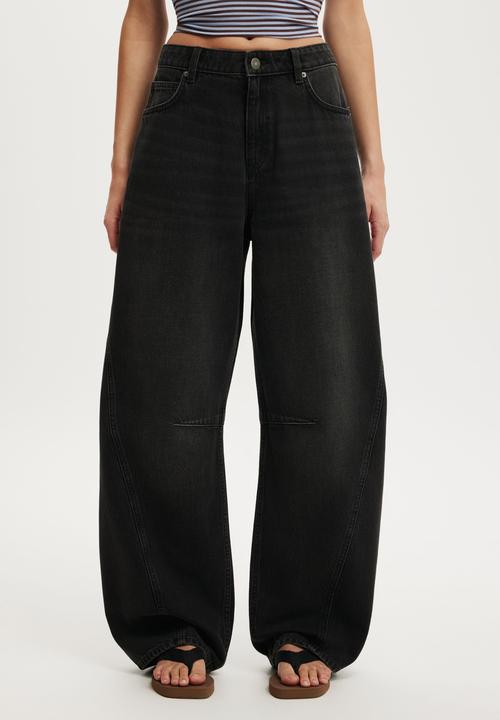 Cotton On - Barrel jean - revolve black seam