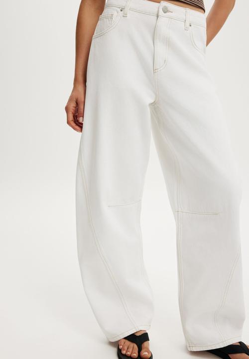 Cotton On - Barrel jean - vintage white seam