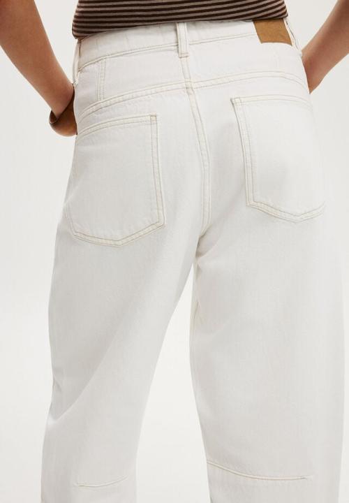 Cotton On - Barrel jean - vintage white seam
