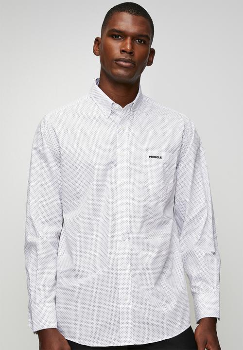 Pringle of Scotland - Magnus Printed Long Sleeve Classic Shirt - White