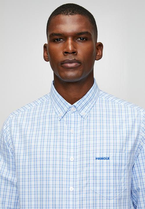 Pringle of Scotland - Gilbert Check Long Sleeve Classic Shirt - Blue