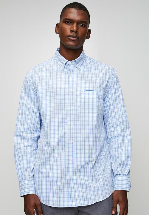 Pringle of Scotland - Gilbert Check Long Sleeve Classic Shirt - Blue