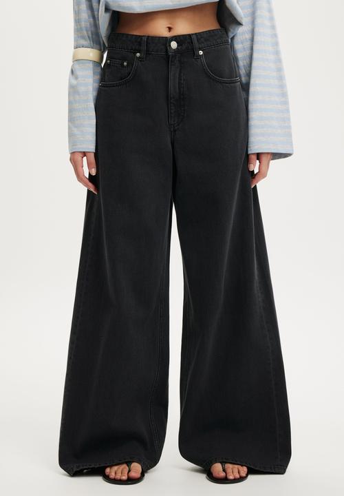 Cotton On - High rise wide jean - leo black