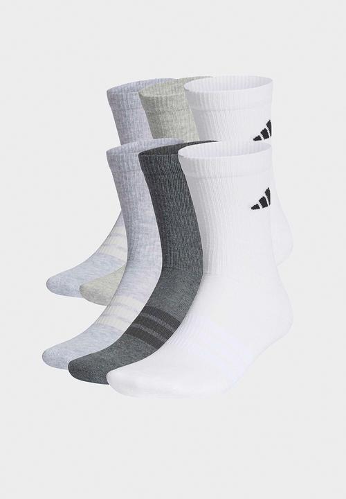 adidas Originals - Cushioned Crew Socks  6pk - White/Grey/Black